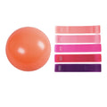 Milk White Cream Color Anti-Burst PVC Mini Pilates Ball Custom Logo Exercise Yoga Ball with Mini Loop Resistance Band