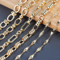 C207 Wholesale High Quality 18K Gold Plated Copper Thick Necklace Chain for Women Jewelry Accessories 1m/lot