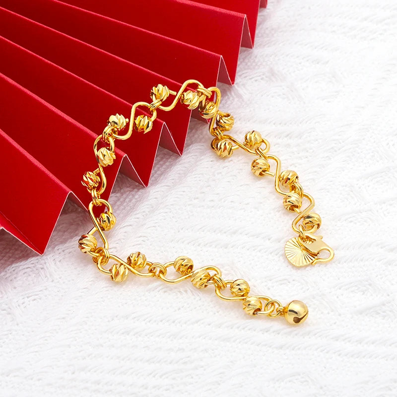JXX JSL-Z247 24K Gold Plated Adjustable Beaded Trending Bracelet 2021 for Women Jewelry