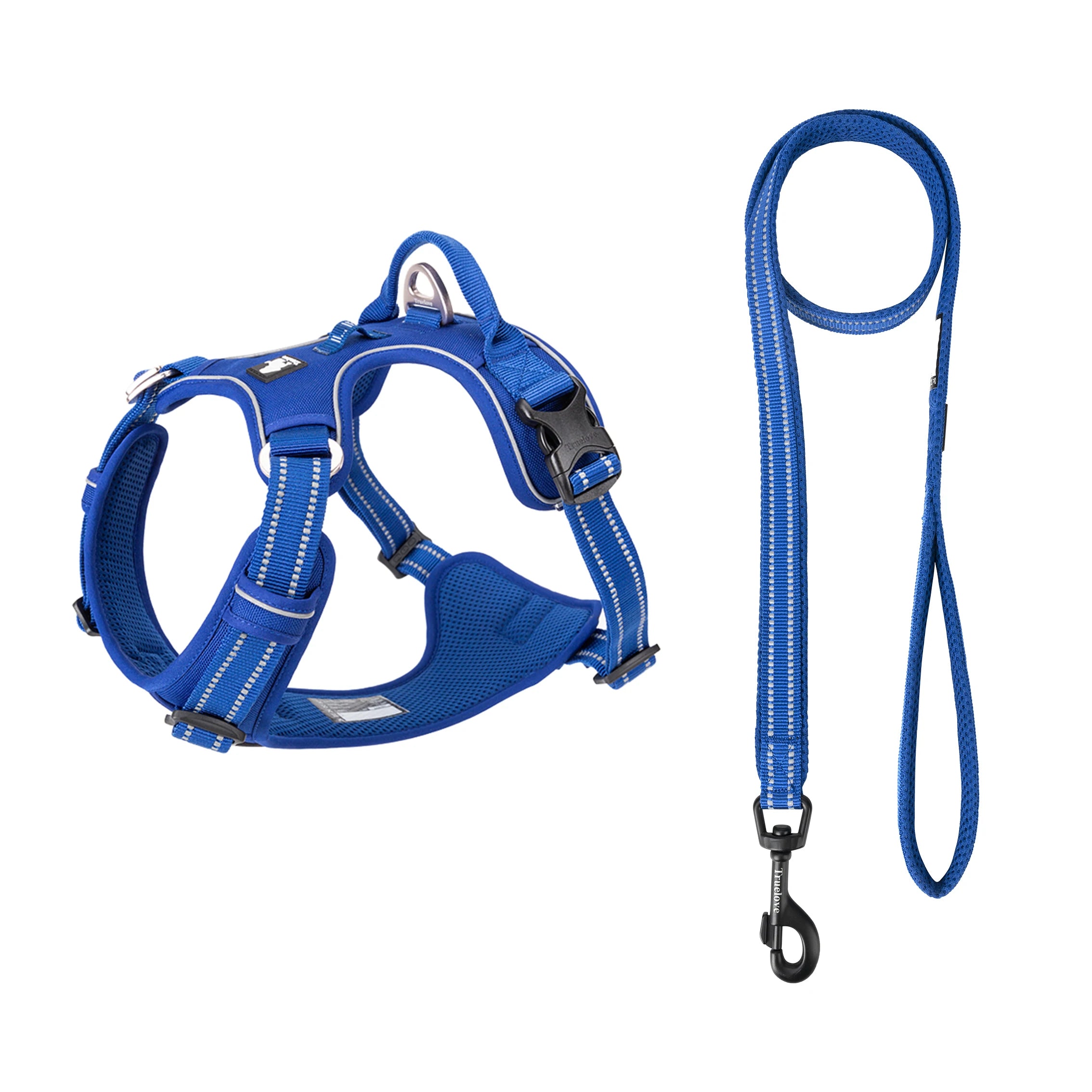 Truelove Wholesale Designer Luxury No Pull Pet Harness Adjustable Breathable Soft Neoprene Heavy Duty Dog Leash and Collar Set