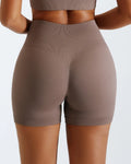 Good Quality Women's High Waist Elastic Waist Seamless Sweat-Wicking Workout Fitness Shorts OEM Logo Customize Design Gym Sport