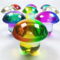 Wholesale Cute and Interesting Polished Electroplated Glass Mushroom for Decoration