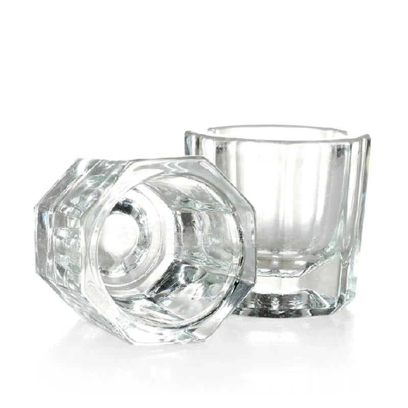 Manicure Acrylic Nail Art Tools Glass Bottle Finger Gel Removing Tools Transparent Mini Small Crystal Glass Cup