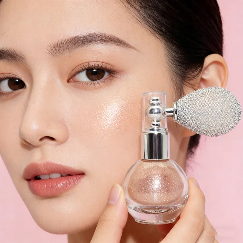 Body Shimmer Oil Wholesale Highlighter Loose Bronzer Powder No Logo Bottle Glitter Makeup Highlighter Spray