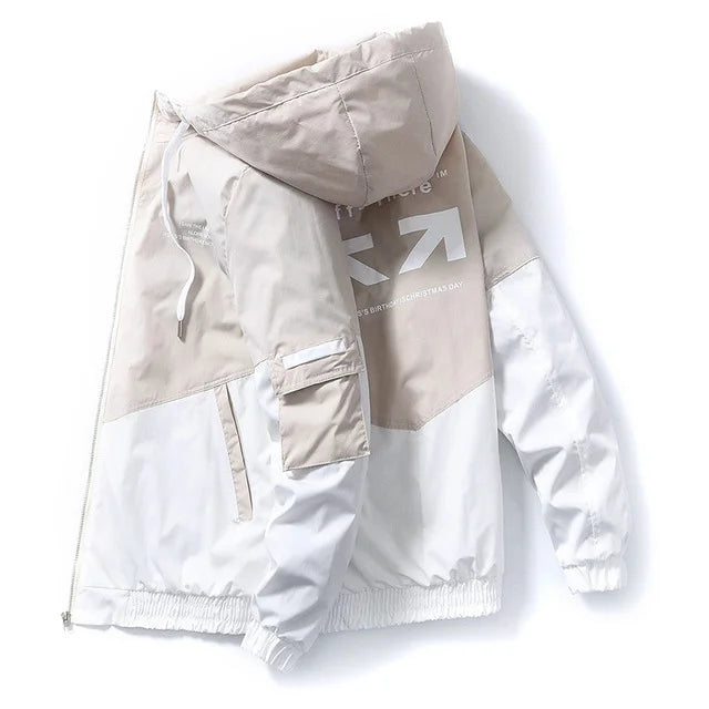 Wholesale Men's Fashionable Fleece Jacket Custom Logo Windproof Hooded White Bomber Coat Plus Size Stand Reversible Feature