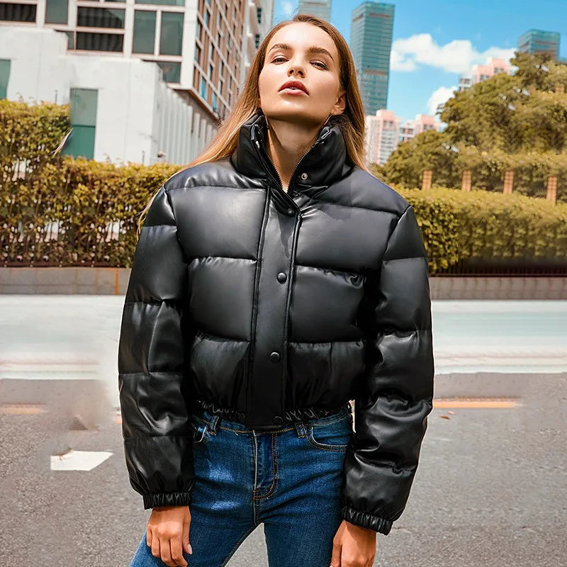 Women Winter Coats and Jackets 2024 New With Stand Collar Short Plaid Jacket Windproof and Zipper Closure Warm and Stylish