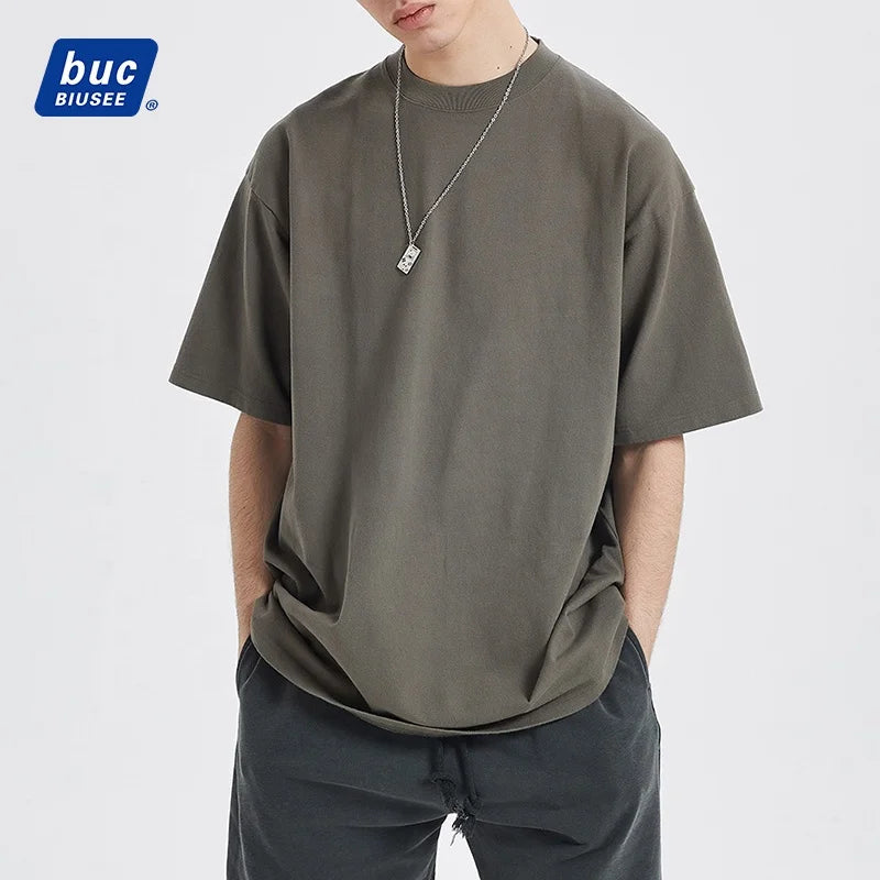 Wholesale Men Blank T-shirt Custom Printing Brand Loose Drop Shoulder Oversized T Shirt