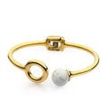 Open Stainless Steel Turquoise Cuff Bracelets for Women Simple Fashionable Jonc Bracelet Pulseiras Bangles Jewelry