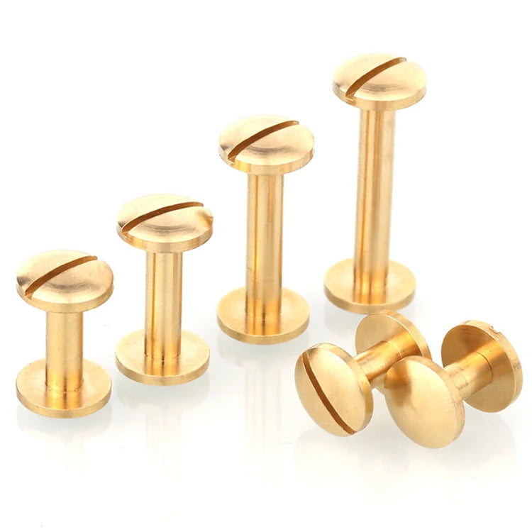 Cheap Price Trendy Luxury 8mm 10mm Width Bag Accessories Brass Hardware Cap Double Cap Screw Button Chicago Screw