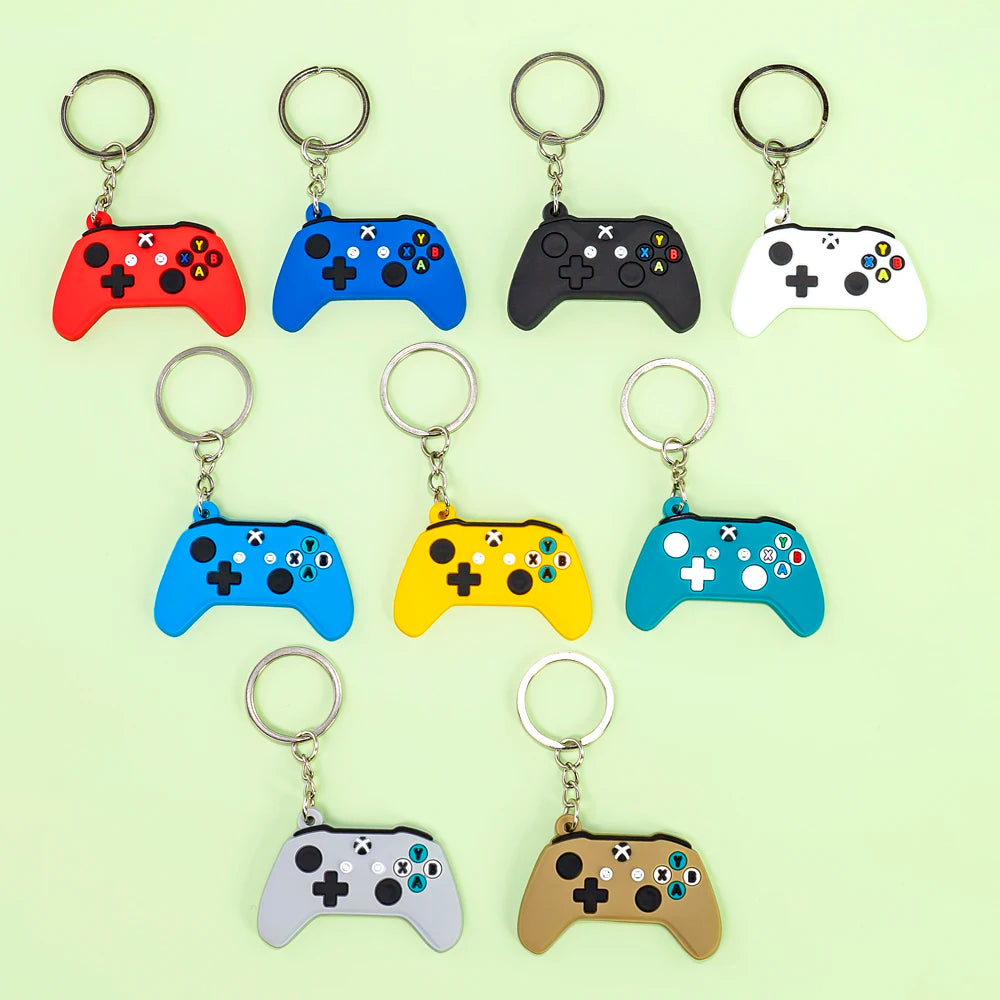 New Fashion 2D Soft PVC Personalized Carabiner Keychains Gamepad Anime Cartoon Durable Eco-Friendly Rubber Key Rings for Bags
