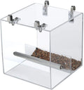 Clear Acrylic Automatic Bird Feeder No Mess Bird Cage Pet Feeder Seed Food Container Large Clean Seed Bird Feeder