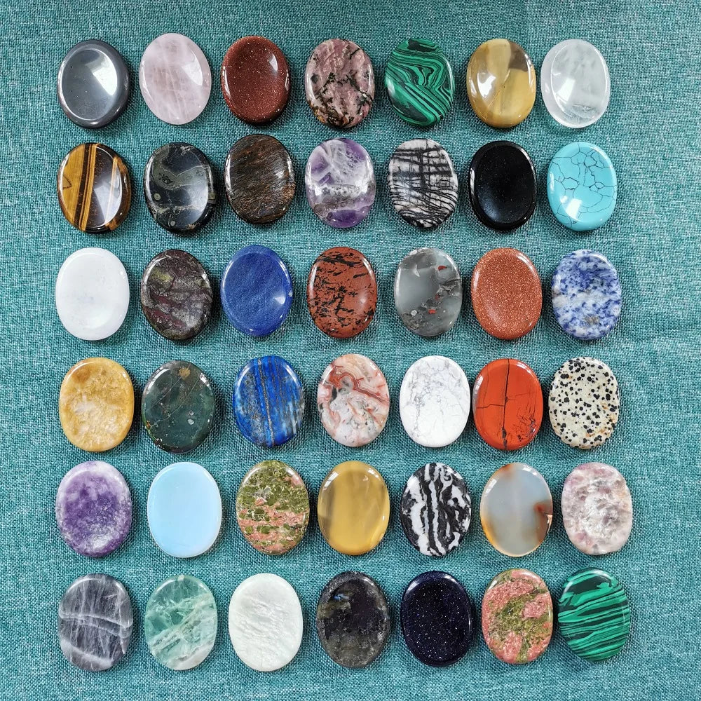 Kindfull Amethyst Worry Stones Thumb Crystals Feng Shui Carved Healing Gift Box Home Decoration