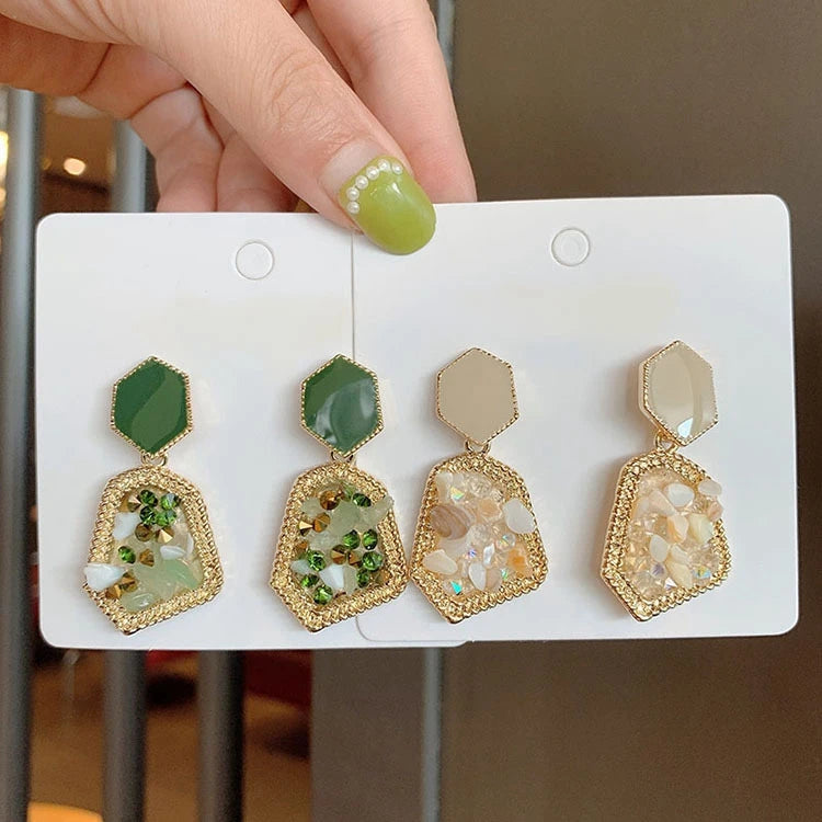 LX-151 Luxury Fashion Irregular Vintage Earring Women Jewelry Trendy Wholesale Natural Stone Earrings for Girls