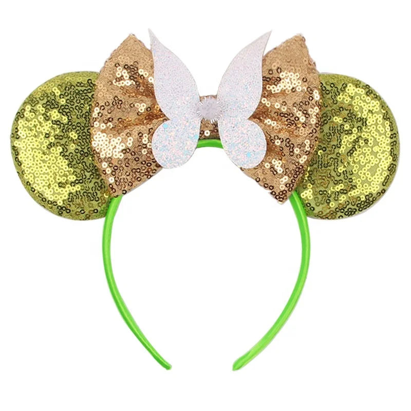 Ziming New Designed Kids Butterfly and Bow Headband Mouse Ears Cartoons Sequins Bow DIY Headband for Festival and Party