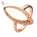 FJ Fallon Fashion Jewelry Marquise Filigree Solitaire Rings Plated in Rose Gold Brass Based Ultra Pro Top