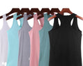 Gym Basic Sports Vest Stretch Fitness Breathable Solid Color Women`s Tanktop Tee