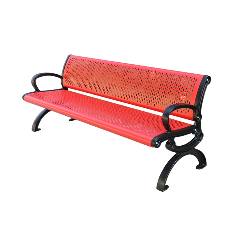 Quality Outdoor Park Comfy Long Steel Bench Seat Outside Street Antique Metal Bench Seating Public Garden Patio Chair Bench