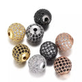 Douvei DIY Bracelet Necklace Jewelry 6/8/10/12 MM Black Clear Pave Ball Beads Round Spacer Connector Beads