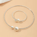 NZ0468 Hot Selling Fashion Bridal Jewelry Set Women Pearls Necklace Bracelet Set