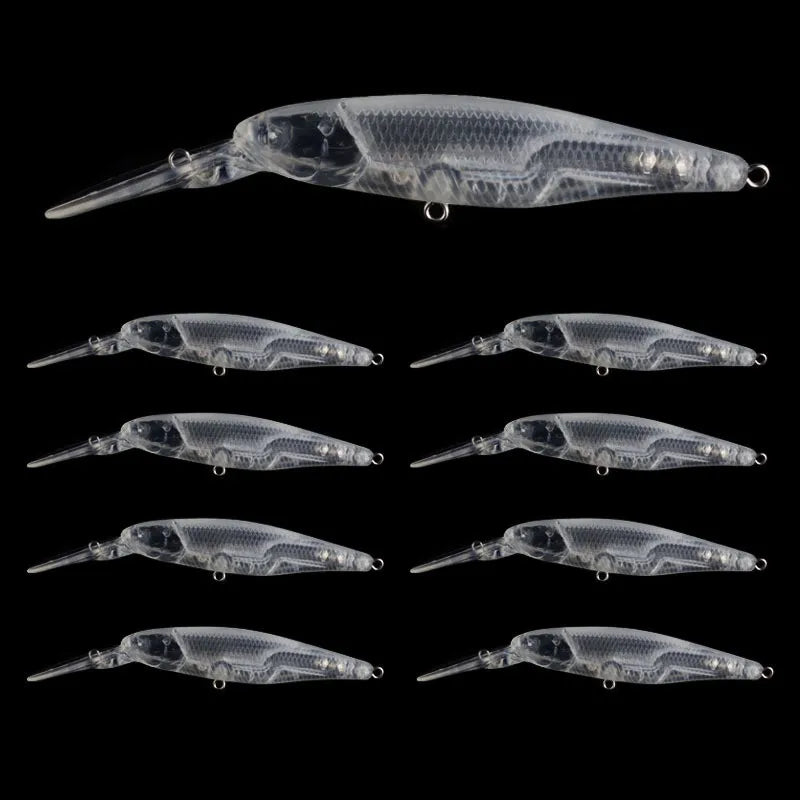 Multi Types Fishing Lures Unpainted Blank Lure Body Hard Plastic for Sale