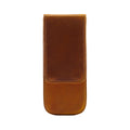 AIGUONIU Creative Office School Supplies Genuine Leather 3 Slots Pen Case with Removable Tray Unique Pencil Bag