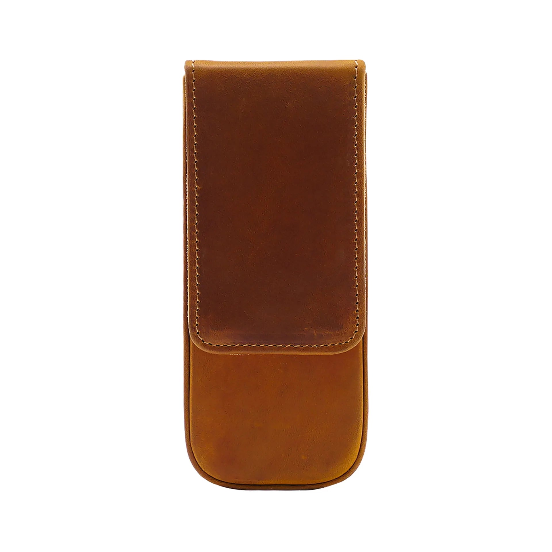 AIGUONIU Creative Office School Supplies Genuine Leather 3 Slots Pen Case with Removable Tray Unique Pencil Bag
