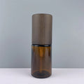 30ml Amber Glass Bottle with Brown Wooden Spray Cap 1oz Serum Flat Shoulder Glass Bottle Pump