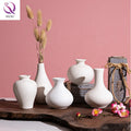 Ceramic Wholesale Ins Flower Ornaments Ceramic Small Vase White Vase Crafts Flower Arrangement Aromatherapy Bottle