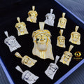 Fast Delivery Moissanite Jewelry Hip Hop 925 Sterling Silver VVS Moissanite Jesus Head Iced Out Jesus Pendant for Men