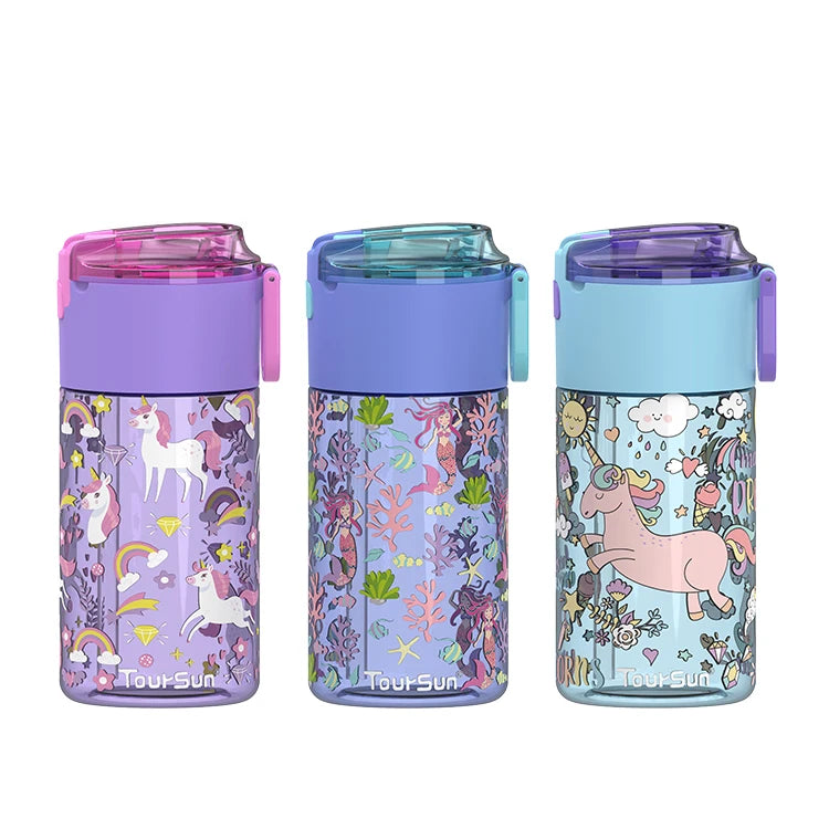 Custom logo Kids Water Bottle Bpa Free Portable Water Bottle for Kids School with Handle