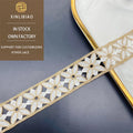 Arrival 100% Polyester French Lace Water Soluble Embroidered White and Gold Lace for Shoes and Bags
