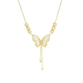 Super Fairy Butterfly Tassel Necklace for Women Titanium Steel Clavicle Chain Non-Fading Fashion Pendant Necklaces