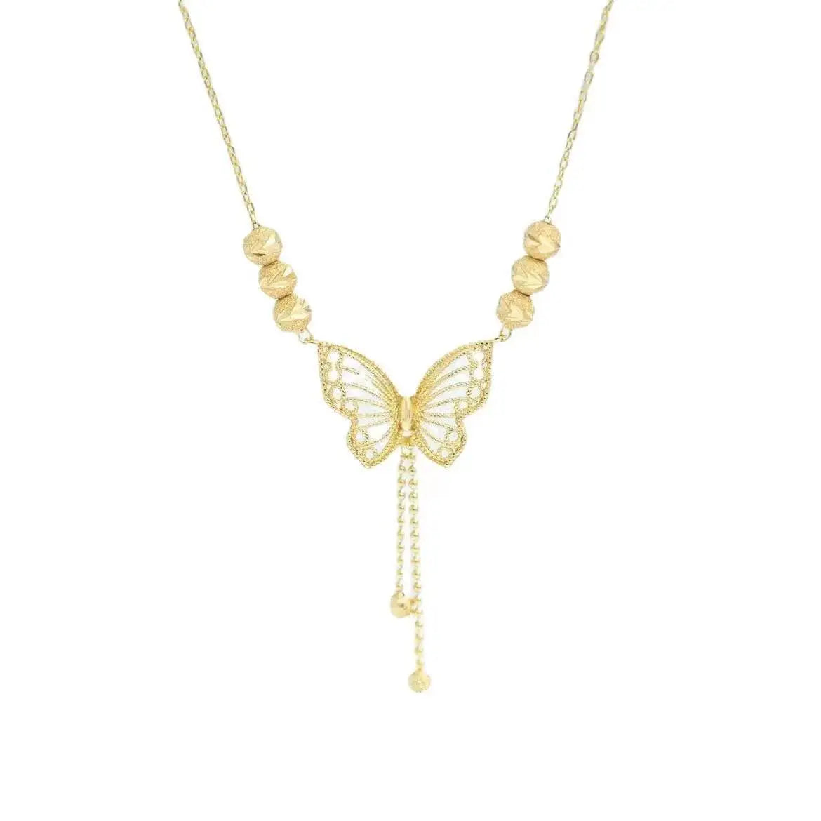 Super Fairy Butterfly Tassel Necklace for Women Titanium Steel Clavicle Chain Non-Fading Fashion Pendant Necklaces