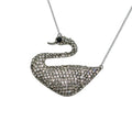 High Quality Custom Gold Swan Shape Crystal Rhinestone Zinc Alloy Clip Buckle Electroplated Die Casting Fashion Necklace Custom
