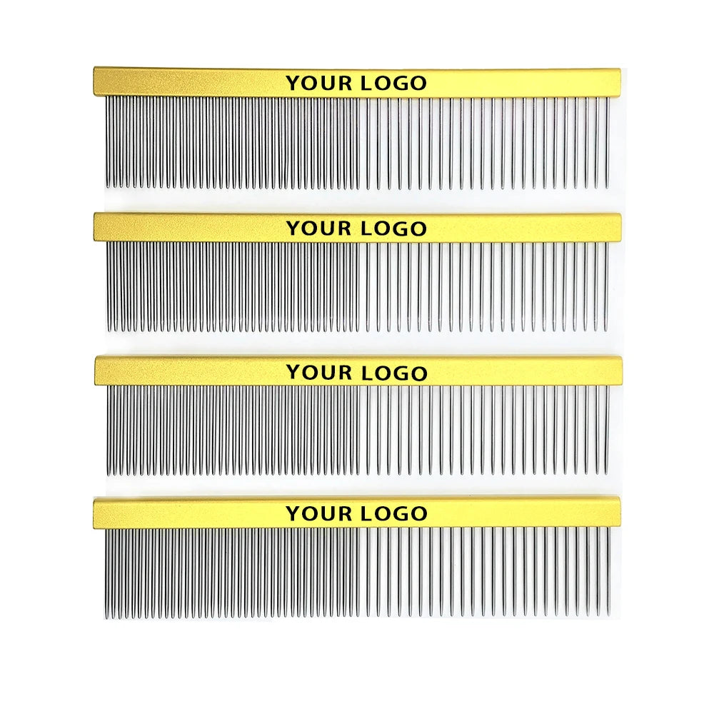 Wholesale Customize logo Stainless Steel Pin Pet Hair Remover Dog Grooming Comb