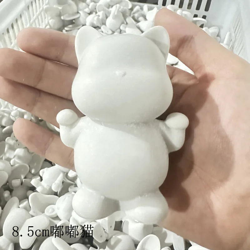 Cute DIY Resin Fluid Doodle Cat Pride Cat Mini Elephant Armor Dragon Armor Bear Doodle Handmade Artwork Fluid Cat Painting