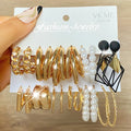 VKME 2022 Trend Set of Earrings Set Jewelry for Women Trendy Fashion Geometric Gold Plated Hoop Drop Earrings