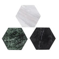 Hexagonal Marble Coaster Set White Black Green Stone Drink Coasters for Home Kitchen Table MegaBDM