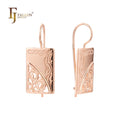 FJ Fallon Fashion Jewelry Wire Hook Earrings Plated in 585 Rose Gold Brass Based