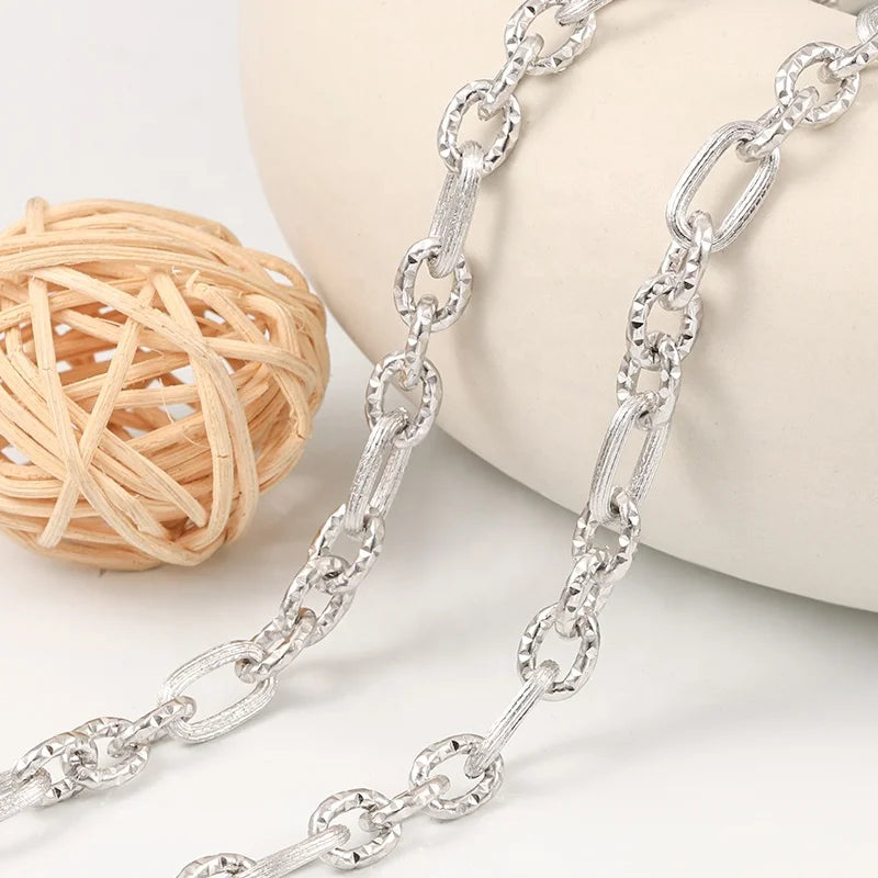 New Trend 304L Oval Shape Cross Handmade Stainless Steel Chain Waterproof Jewelry Accessories DIY Necklace Choker and Bracelet
