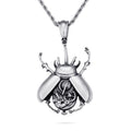Insect Jewelry Stainless Steel Steampunk Gears Beetle Pendant Necklace