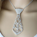 Women Sparkling Bling Temperament Boho Wedding Jewelry Collar Necktie Crystal Short Tie Necklace