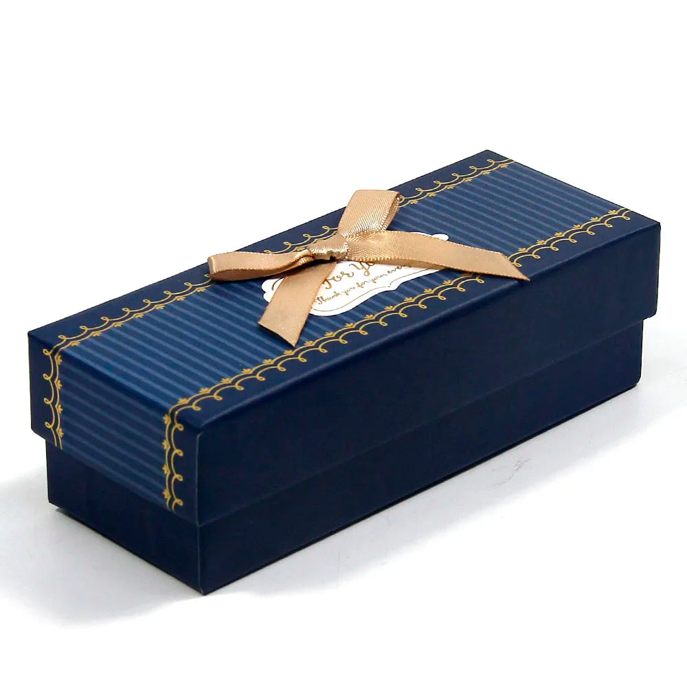 Wholesale Eco-friendly Kraft Paper Cupcake & Chocolate Candy Packaging Boxes with UV Foil and Bow Ribbon Exquisite and Elegant