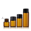 Octagonal Plastic Cover Small Essential Oil Screw Cap Bottle 1ml 2ml 3ml Empty Travel Amber Cosmetic Glass Bottle