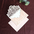 DIY Blush Pink Laser Cut Pocket Gold Foil Arabic Paper Invitations with Envelopes for Wedding Anime Craft Music Inspiration