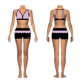 pink and Black Bra Short Set Sublimation Practice Wear Cheerleading Uniforms for Women