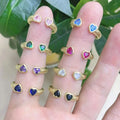 RM1470 Hot Sale 18K Gold Plated Double Stone CZ Cubic Zirconia Diamond Heart Open Rings for Women