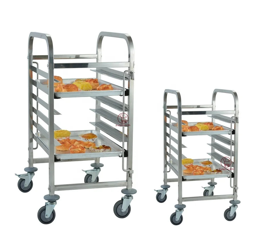 Hotel Restaurant 6Tiers Stainless Steel Bakery Pan Trolley Baking Pan Tray 400*600mm Bakery Tray Rack Trolley