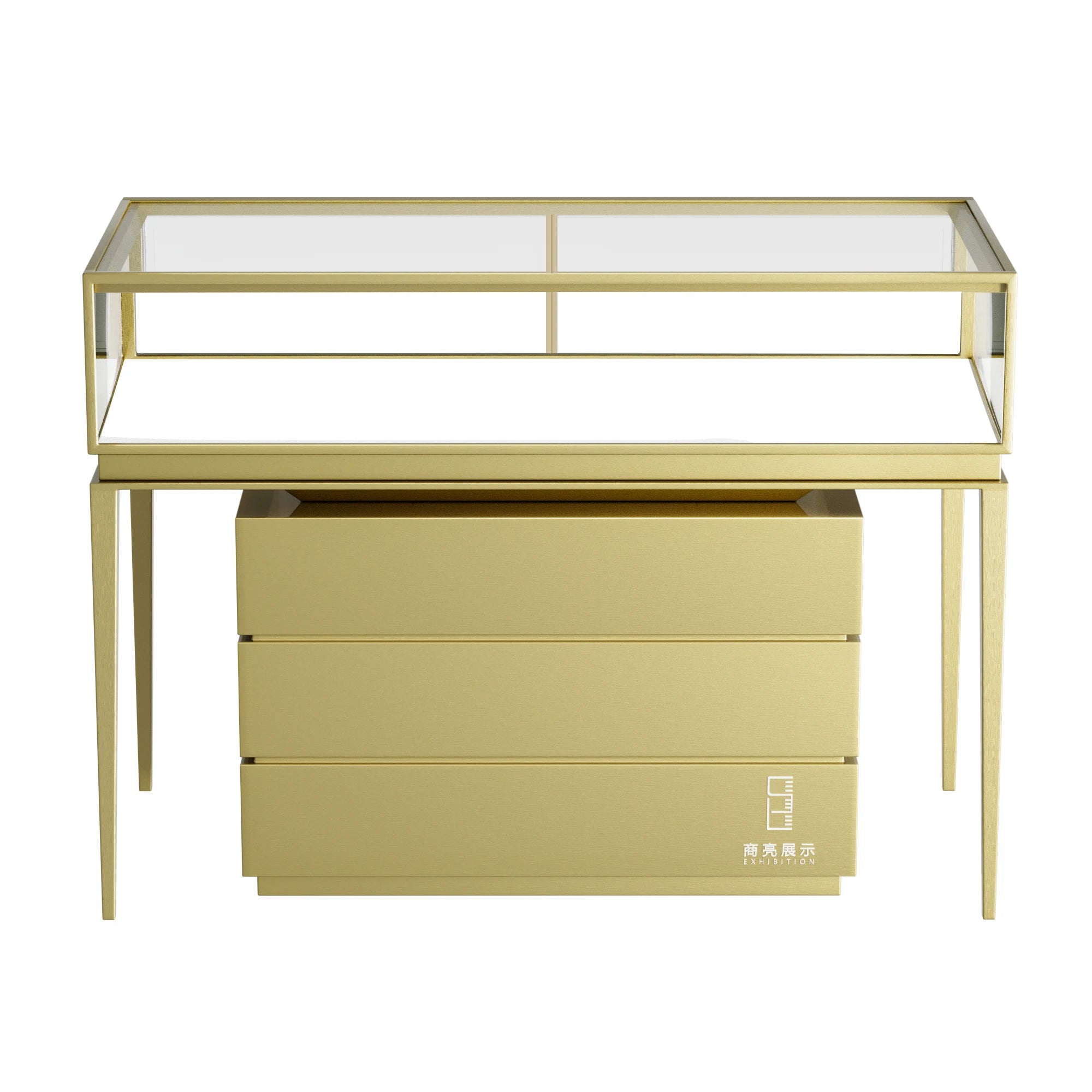 Factory Directly Sell Wood Stainless Steel Jewelry Display showcase