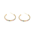 Crystal Earring Cubic Zirconia Silver Sterling Hoop Women Gold Plated Bohemian Rhinestone Earrings